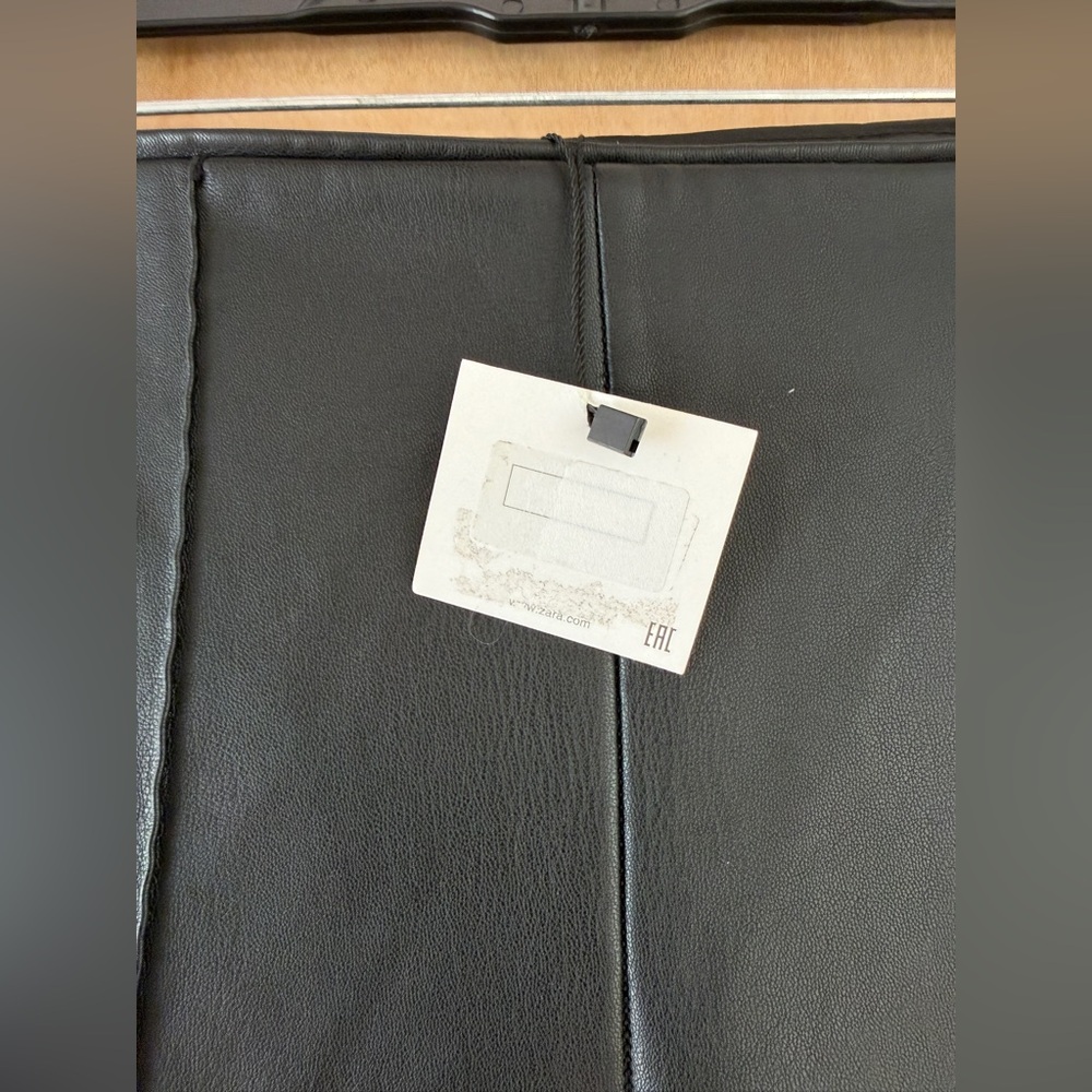Zara Black Faux Leather High-Waist Leggings - Picture 9 of 12